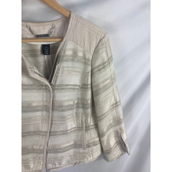WHBM Tweed Asymmetrical Zip Jacket Size 14 - Picture 2 of 4